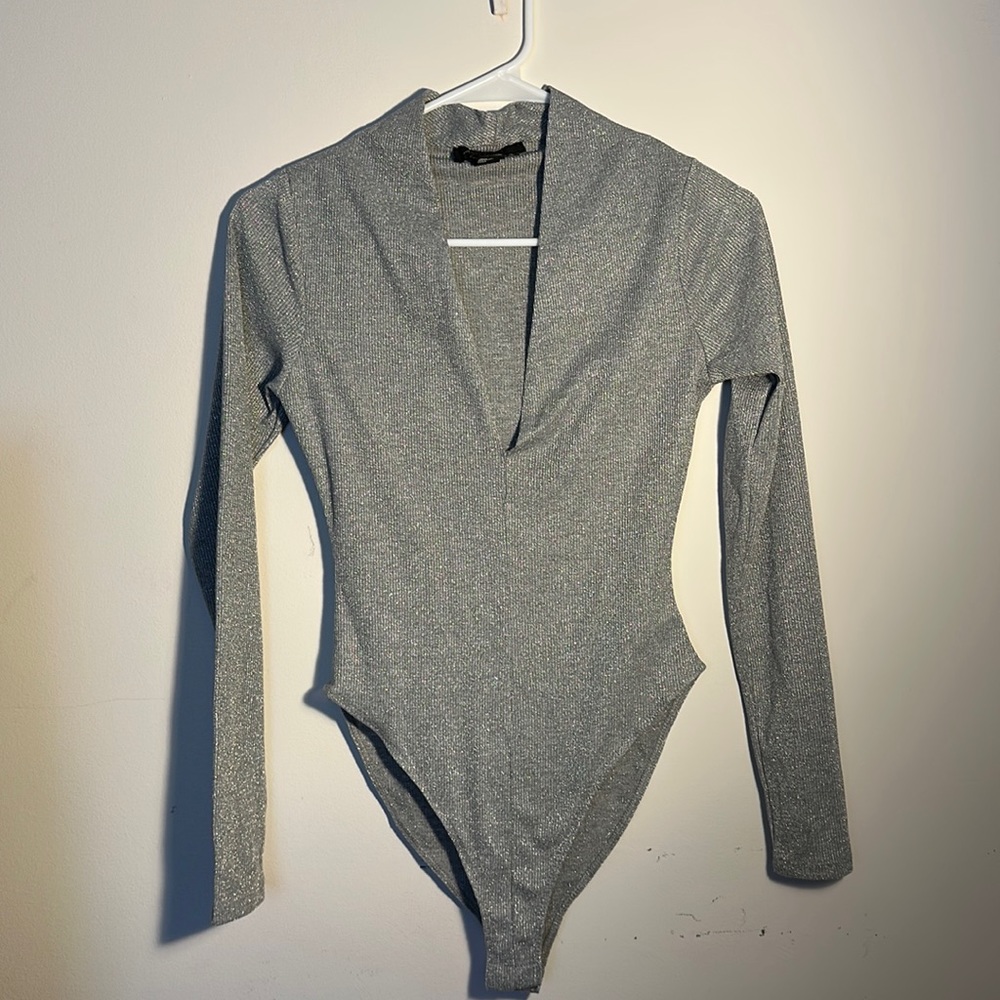 Silver Sparkling Body Suit